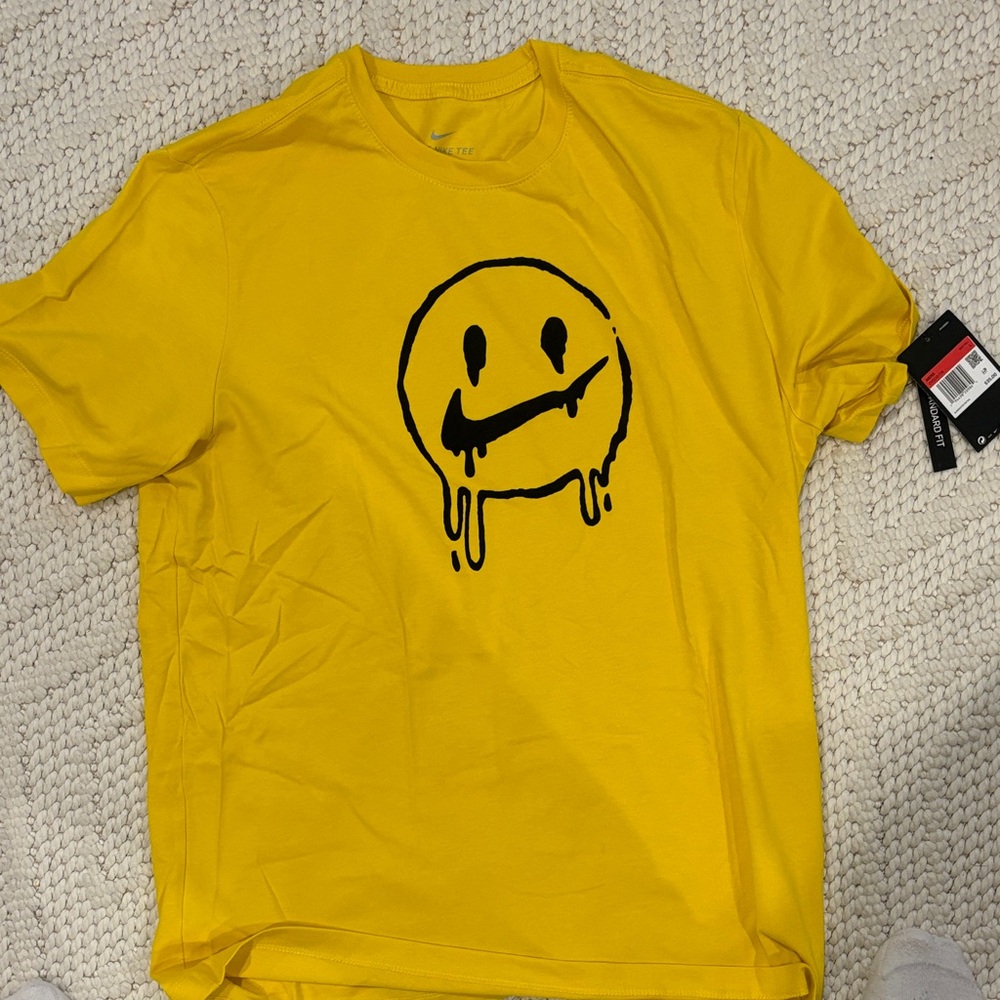 Nike Yellow Tee with Blue Logo